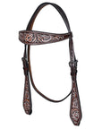 HILASON Western Horse Hand Carved American Leather Breast Collar Headstall