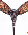 HILASON Western Horse Hand Carved American Leather Breast Collar Headstall