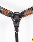 HILASON Western Horse Hand Carved American Leather Breast Collar Headstall