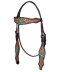 HILASON Western Horse Hand Carved American Leather Breast Collar Headstall