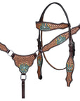 HILASON Western Horse Hand Carved American Leather Breast Collar Headstall