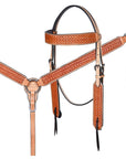 HILASON Western Horse Hand Carved American Leather Breast Collar Headstall