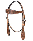 HILASON Western Horse Hand Carved American Leather Breast Collar Headstall