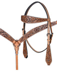 HILASON Western Horse Hand Carved American Leather Breast Collar Headstall