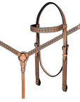 HILASON Western Horse Hand Carved American Leather Breast Collar Headstall