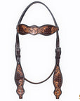 HILASON Western Horse Hand Carved American Leather Breast Collar Headstall