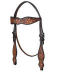 HILASON Western Horse Hand Carved American Leather Breast Collar Headstall