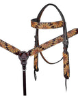 HILASON Western Horse Hand Carved American Leather Breast Collar Headstall