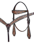 HILASON Western Horse Hand Carved American Leather Breast Collar Headstall