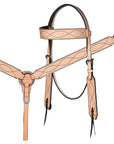 HILASON Western Horse Hand Carved American Leather Breast Collar Headstall