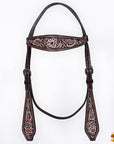 HILASON Western Horse Hand Carved American Leather Breast Collar Headstall