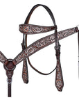 HILASON Western Horse Hand Carved American Leather Breast Collar Headstall