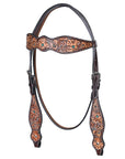 HILASON Western Horse Hand Carved American Leather Breast Collar Headstall
