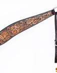 HILASON Western Horse Hand Carved American Leather Breast Collar Headstall