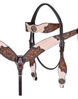 HILASON Western Horse Hand Carved American Leather Breast Collar Headstall