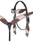 HILASON Western Horse Hand Carved American Leather Breast Collar Headstall