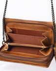 American Darling Organiser Hair-On Hand Tooled Genuine Leather Women Bag Western Handbag Purse