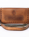 American Darling Organiser Hair-On Hand Tooled Genuine Leather Women Bag Western Handbag Purse