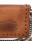 American Darling Organiser Hair-On Hand Tooled Genuine Leather Women Bag Western Handbag Purse