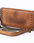 American Darling Organiser Hair-On Hand Tooled Genuine Leather Women Bag Western Handbag Purse