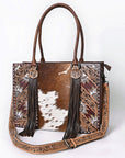 American Darling Hand Tooled Hair On Genuine Leather Women Bag Western Handbag Purse