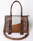 American Darling Hand Tooled Hair On Genuine Leather Women Bag Western Handbag Purse