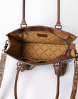American Darling Hand Tooled Hair On Genuine Leather Women Bag Western Handbag Purse