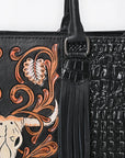 American Darling Tote Hand Tooled Saddle Blanket Genuine Leather Women Bag Western Handbag Purse