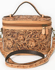 American Darling Jewelry Case Hand Tooled Genuine Leather Women Bag Western Handbag Purse