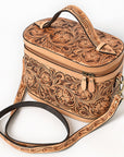 American Darling Jewelry Case Hand Tooled Genuine Leather Women Bag Western Handbag Purse