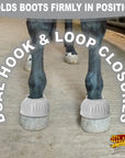 Hilason Western Horse PVC Ribbed Double Hook & Loop Leg Bell Boots