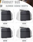 Hilason Western Horse PVC Ribbed Double Hook & Loop Leg Bell Boots