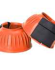 Hilason Western Horse PVC Ribbed Double Hook & Loop Leg Bell Boots