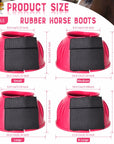 Hilason Western Horse PVC Ribbed Double Hook & Loop Leg Bell Boots