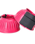 Hilason Western Horse PVC Ribbed Double Hook & Loop Leg Bell Boots