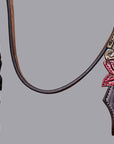 BAR H EQUINE Horse Hand Painted Breast Collar Headstall Genuine Leather Brown