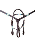 BAR H EQUINE Western Horse Genuine Leather Tack Set Dark Brown