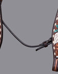 BAR H EQUINE Western Horse Genuine Leather Tack Set Dark Brown