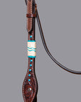 BAR H EQUINE Western Horse Genuine Leather Tack Set Dark Brown