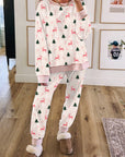 Christmas Tree Bow Top and Pants Lounge Set