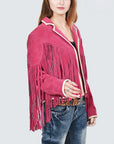 American Darling Genuine Suede leather With Fringes Women Blazer jacket ladies Girl