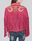 American Darling Genuine Suede leather With Fringes Women Blazer jacket ladies Girl