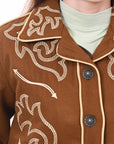 American Darling ADJKT063 Genuine Suede leather Women shirt jacket dress ladies girl