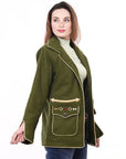 American Darling ADJKT069 Genuine Suede leather Women shirt jacket dress ladies girl