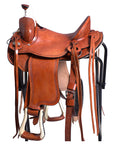 14 In Hilason Western Horse Ranch Roping Roper American Leather Saddle Oiled Tan