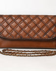American Darling Western Cross Body Genuine Leather Handbag Purse Wallet Bag For Women Girls Brown