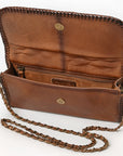 American Darling Western Cross Body Genuine Leather Handbag Purse Wallet Bag For Women Girls Brown