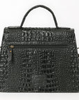 American Darling Briefcase Crocodile Embossed Genuine Leather Women Bag Western Handbag Purse