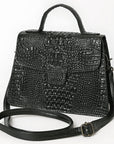 American Darling Briefcase Crocodile Embossed Genuine Leather Women Bag Western Handbag Purse