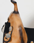 15 In Hilason Western Horse Treeless Trail Genuine American Leather Saddle Tan